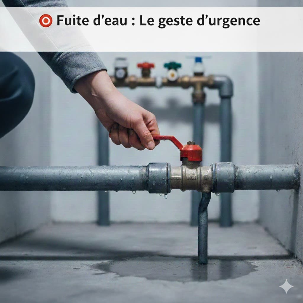 Fuite d'eau : le geste d'urgence — couper l'arrivée d'eau